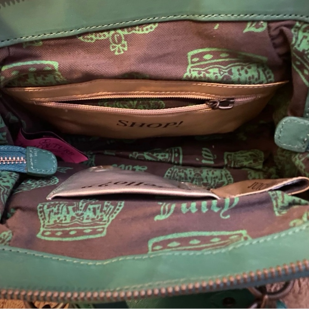Juicy Couture Green Leather Satchel Handbag - Picture 4 of 6